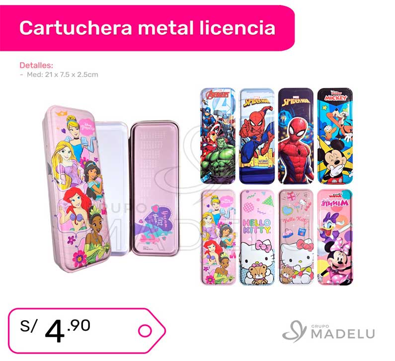 Cartuchera metal licencia