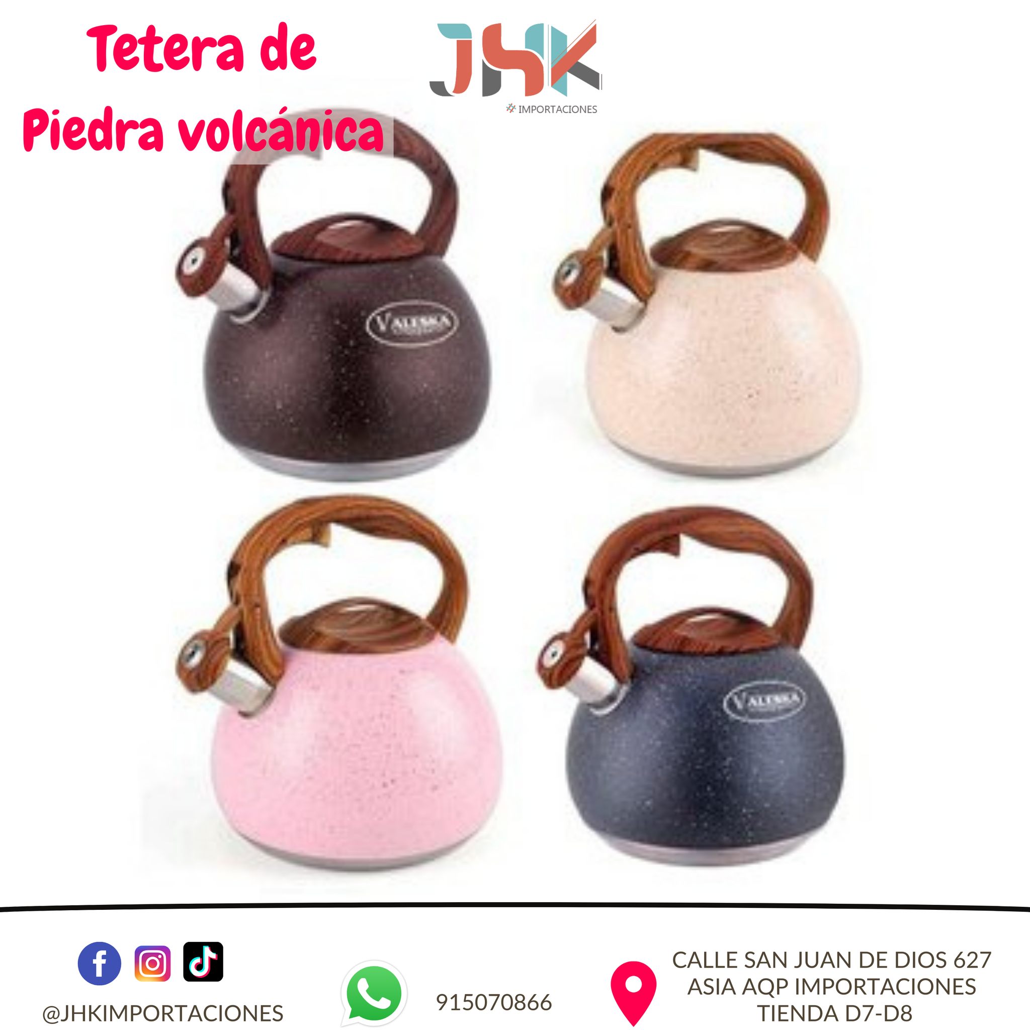 Tetera de piedra volcánica